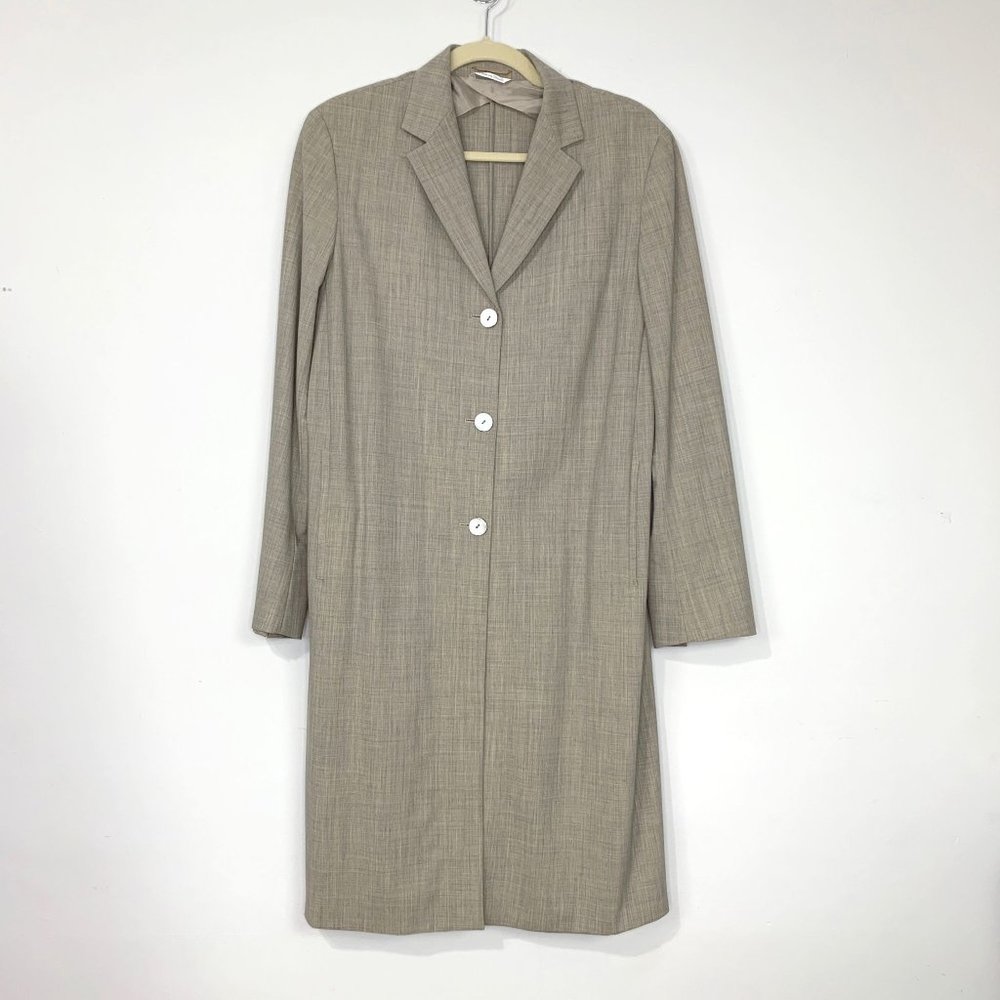 MAX‎ MARA Women's Grayish Beige Long Sleeve Overcoat Sz 8